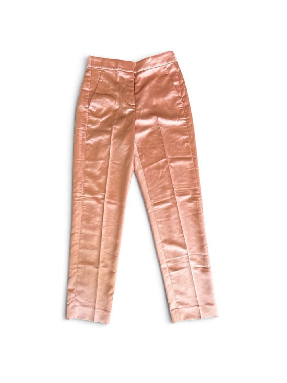 J Crew Collection Kate Tapered Satin Pants in Peach Pink size 00